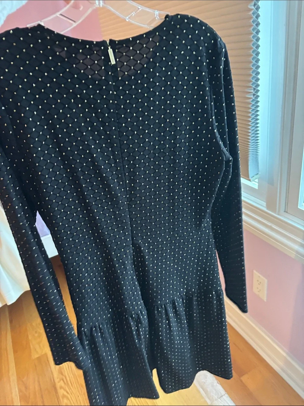 Michael Kors Black Long-Sleeve Studded Fit & Flare Dress